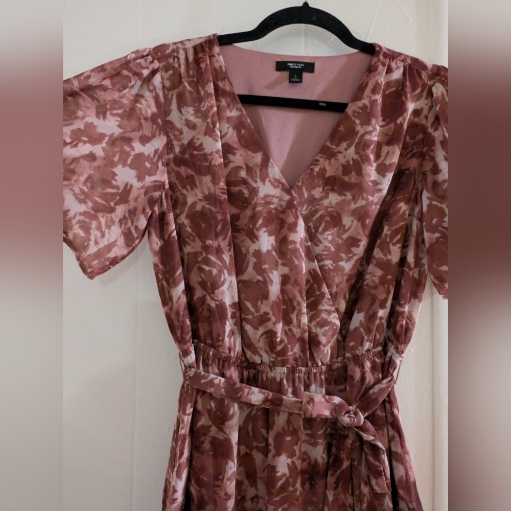Simply Vera Vera Wang Pink Floral Midi Dress - Picture 9 of 12
